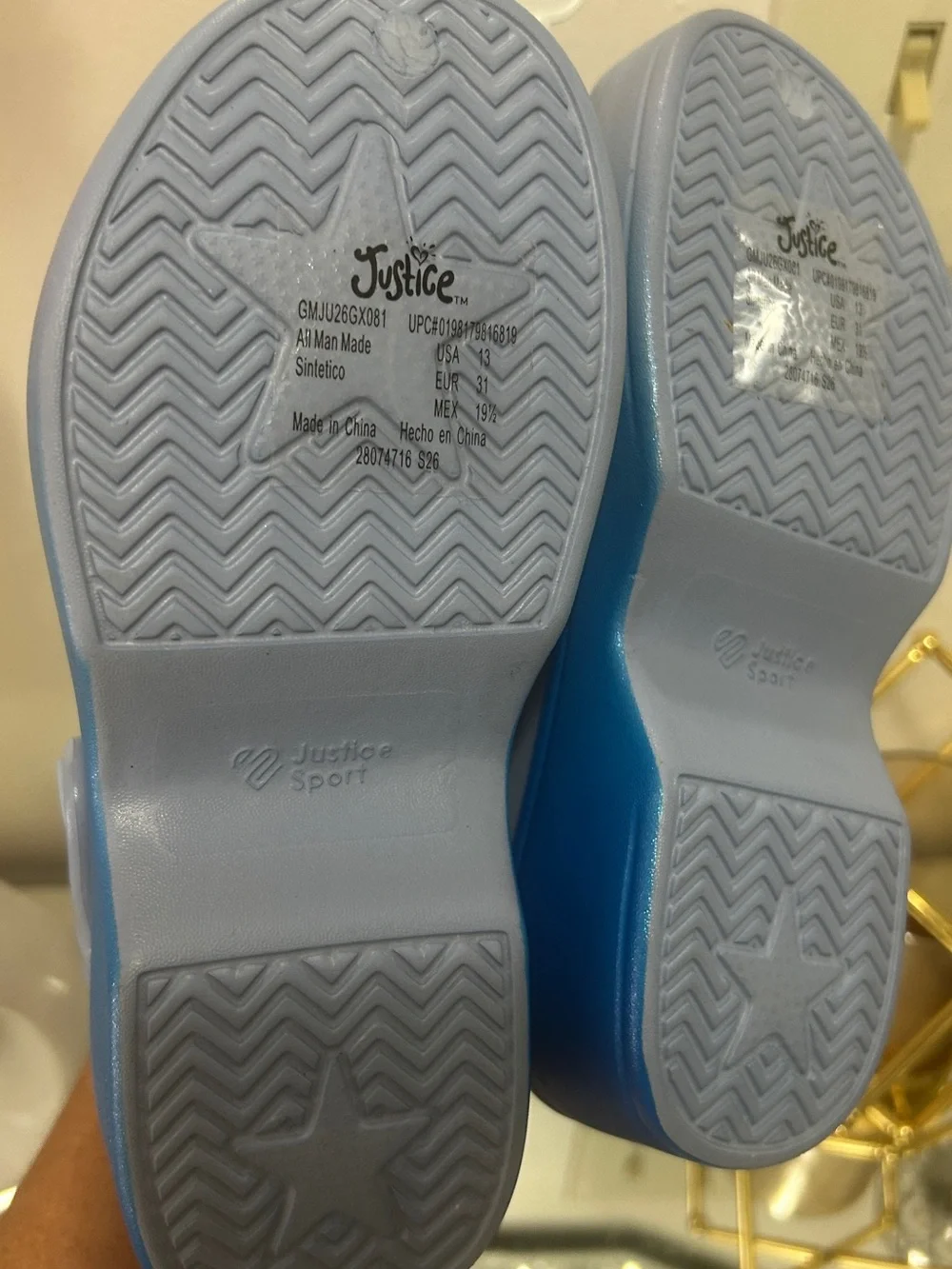 Justice Girls Aqua Bow Platform Clogs Shoes Size 13 Little Girl NWT